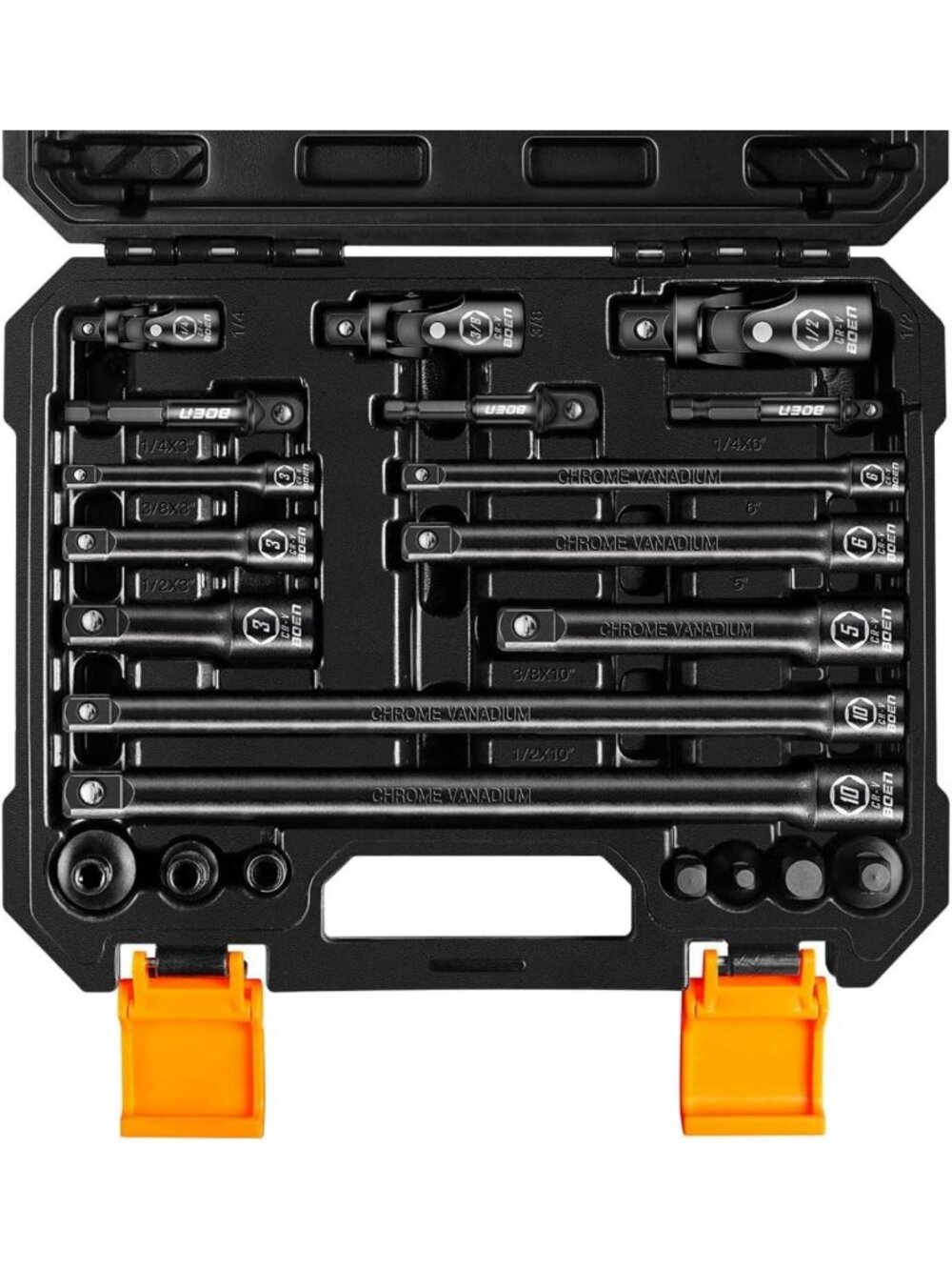 21-Piece Drive Tool Accessory Set with Socket Adapters, Extension Bars & Impact